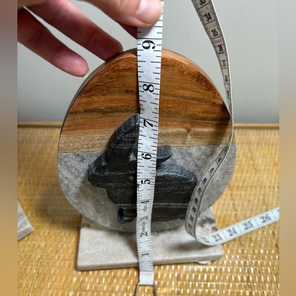 Marble & wood rabbit MCM book ends in new condition! - Picture 8 of 8